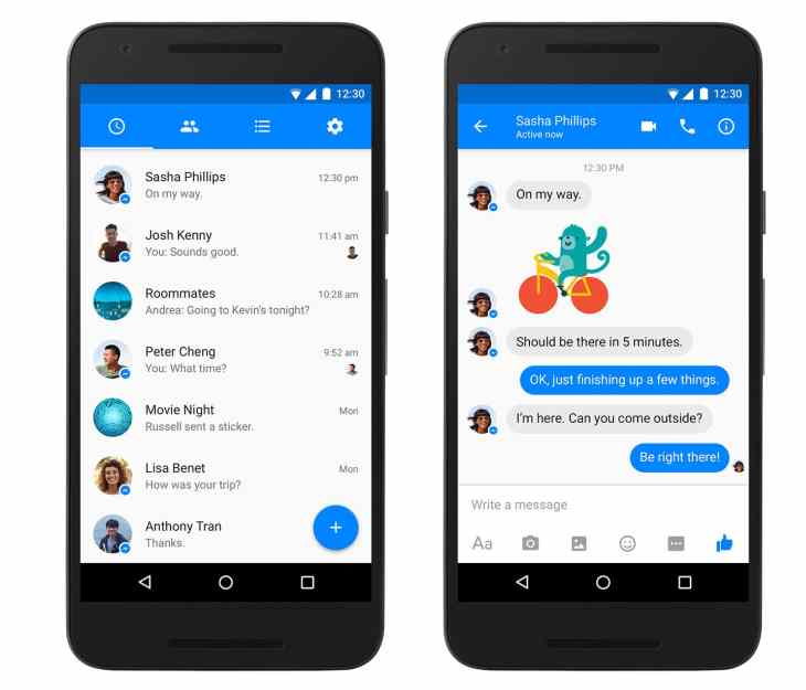 Facebook Messenger para Android adopta finalmente el estilo Material Design
