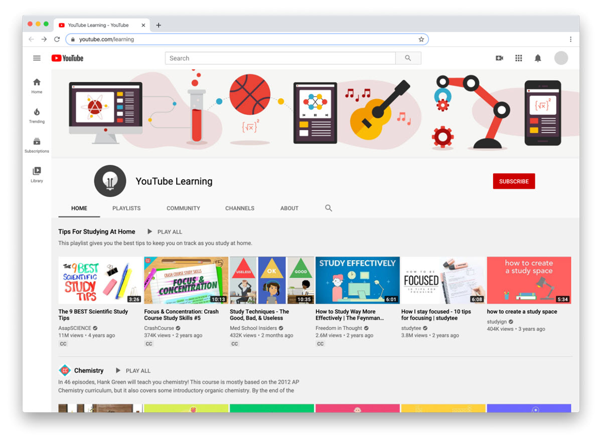 YouTube lanza recursos para aprender desde casa