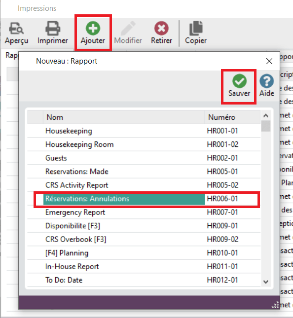 Rapports dans HotSoft PMS Hoist Group