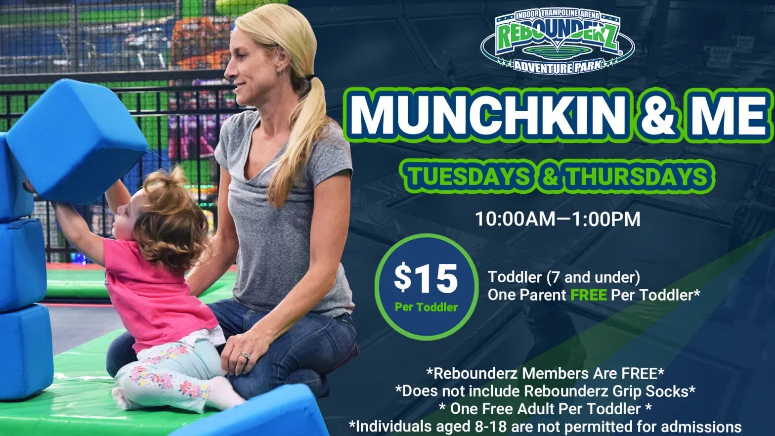 Munchkin and Me at Rebounderz Orlando Rebounderz