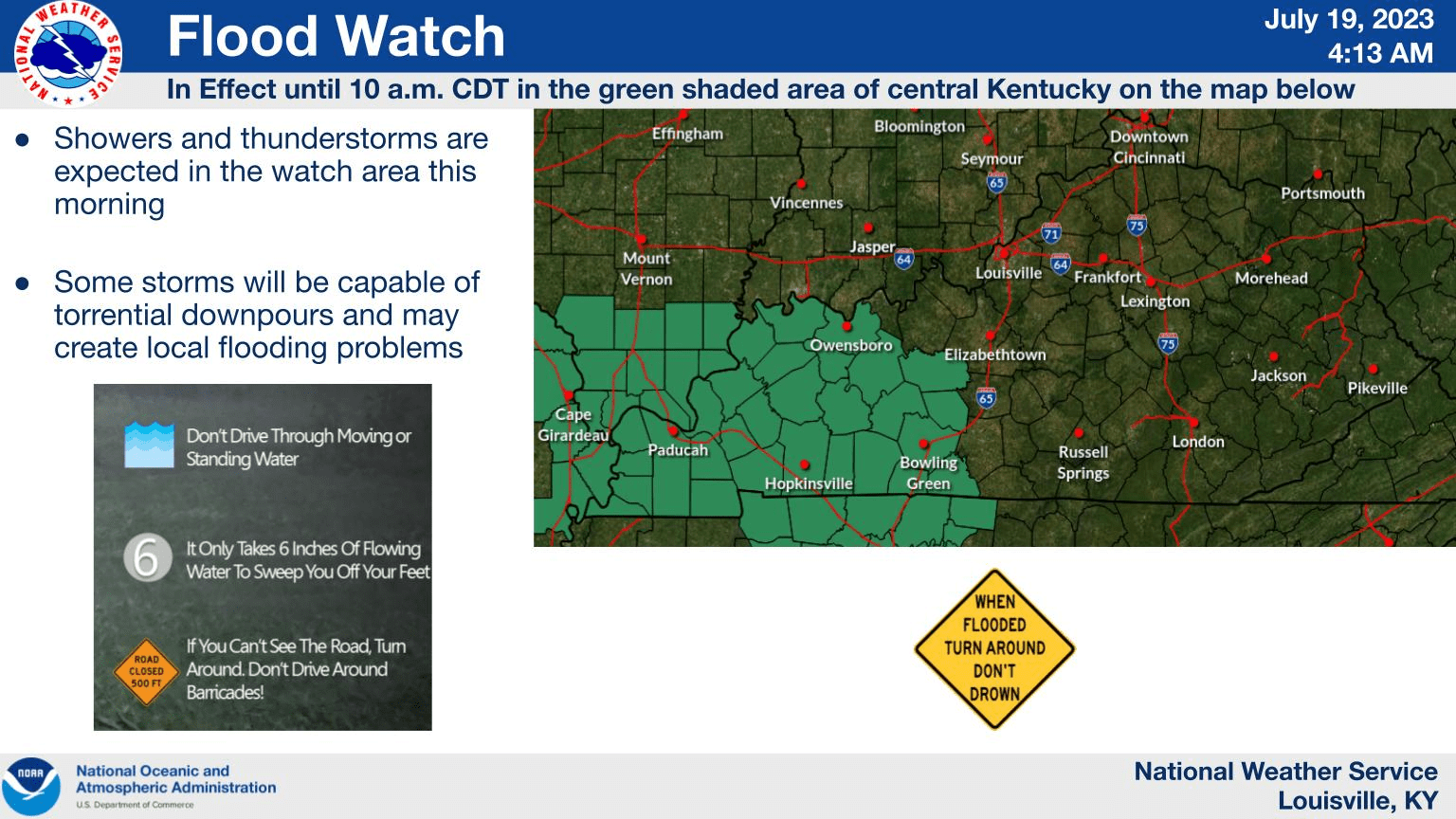 From Flood Watch to a Quiet Retreat WABBLES Weather Forecast Today