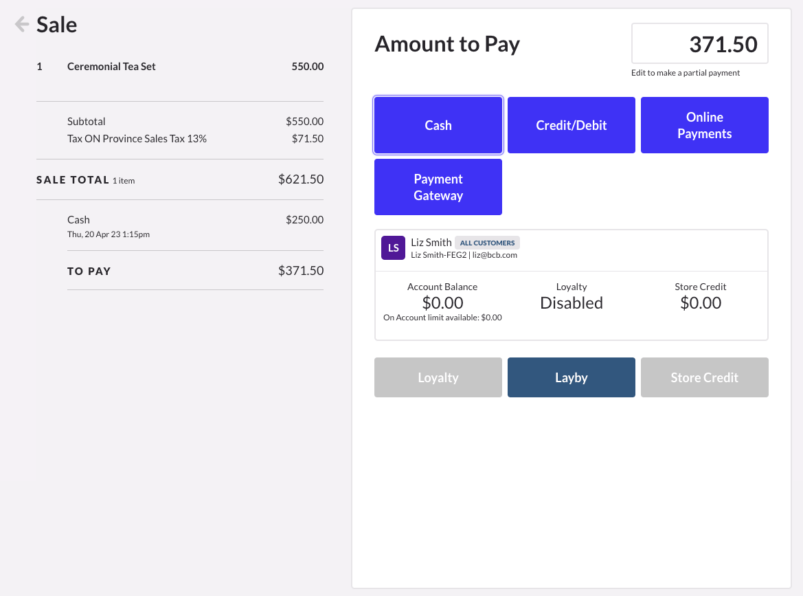 Managing layby sales Lightspeed Retail (XSeries)
