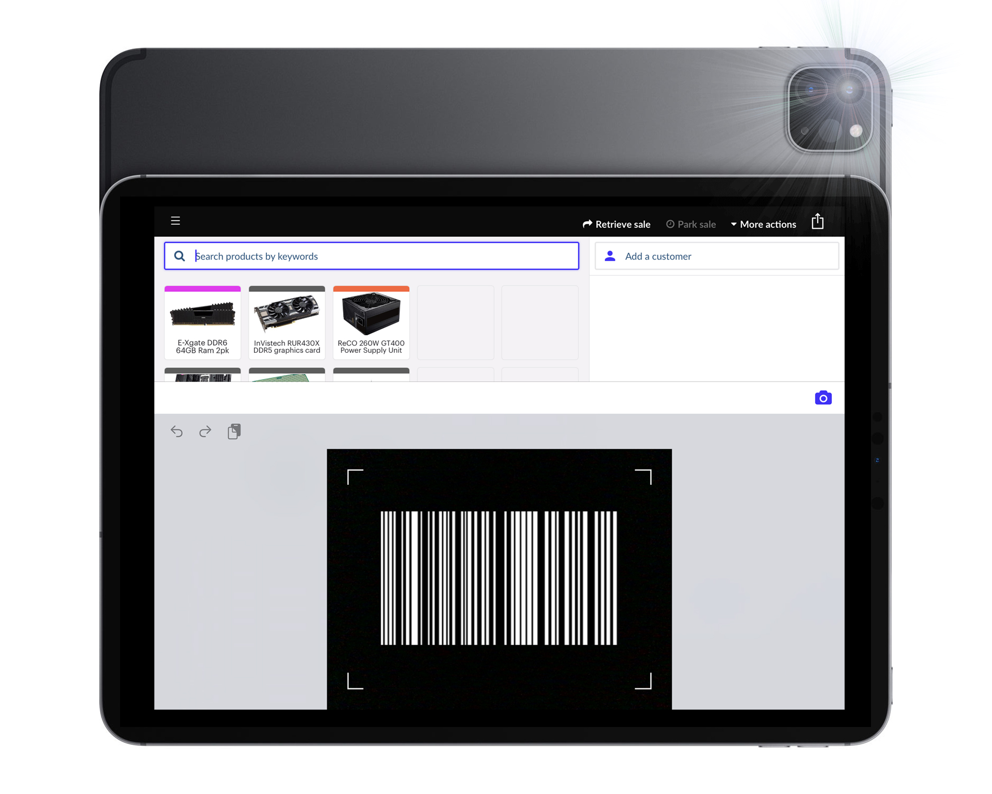 How to use the builtin iPad camera as a barcode scanner in the Retail