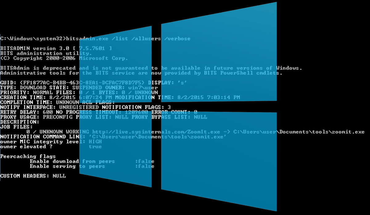 Служба Windows BITS используется для повторного заражения компьютеров