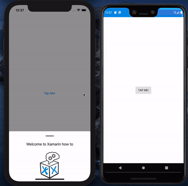 Xamarin.Forms lightweight bottom sheet modal Xamarin howto
