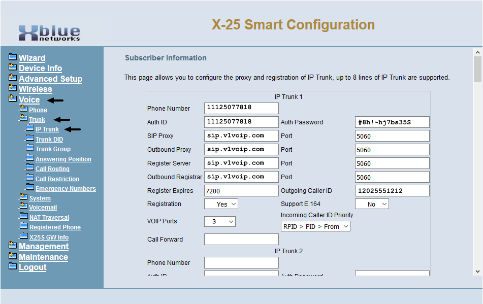 SIP Trunk Setup XBLUE