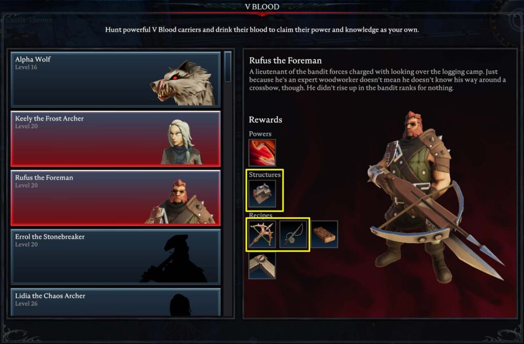 V Rising How to get the Fishing Rod and Crossbow