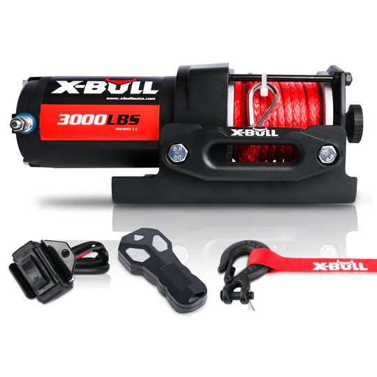XBULL Electric Winch 3000 LBS 12V Synthetic Rope ATV UTV Truck 4WD X