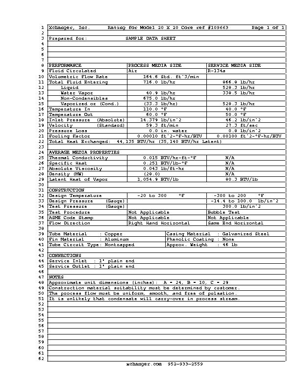 Boiler Main Heat Exchanger Data Sheet fasrstop