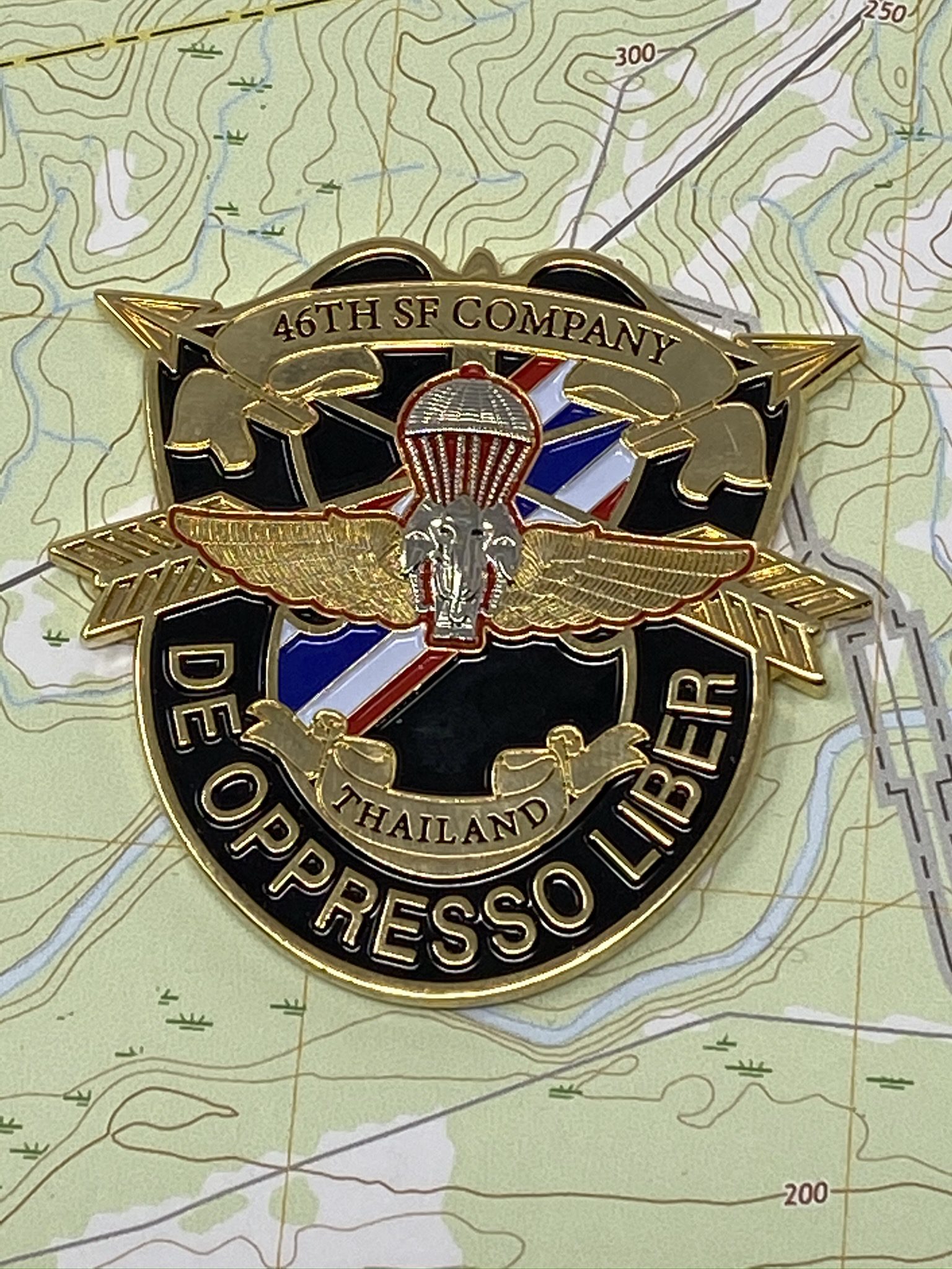 46th Special Forces Company Series 3 Coin, 2.5″ Gold Excalibur Industries