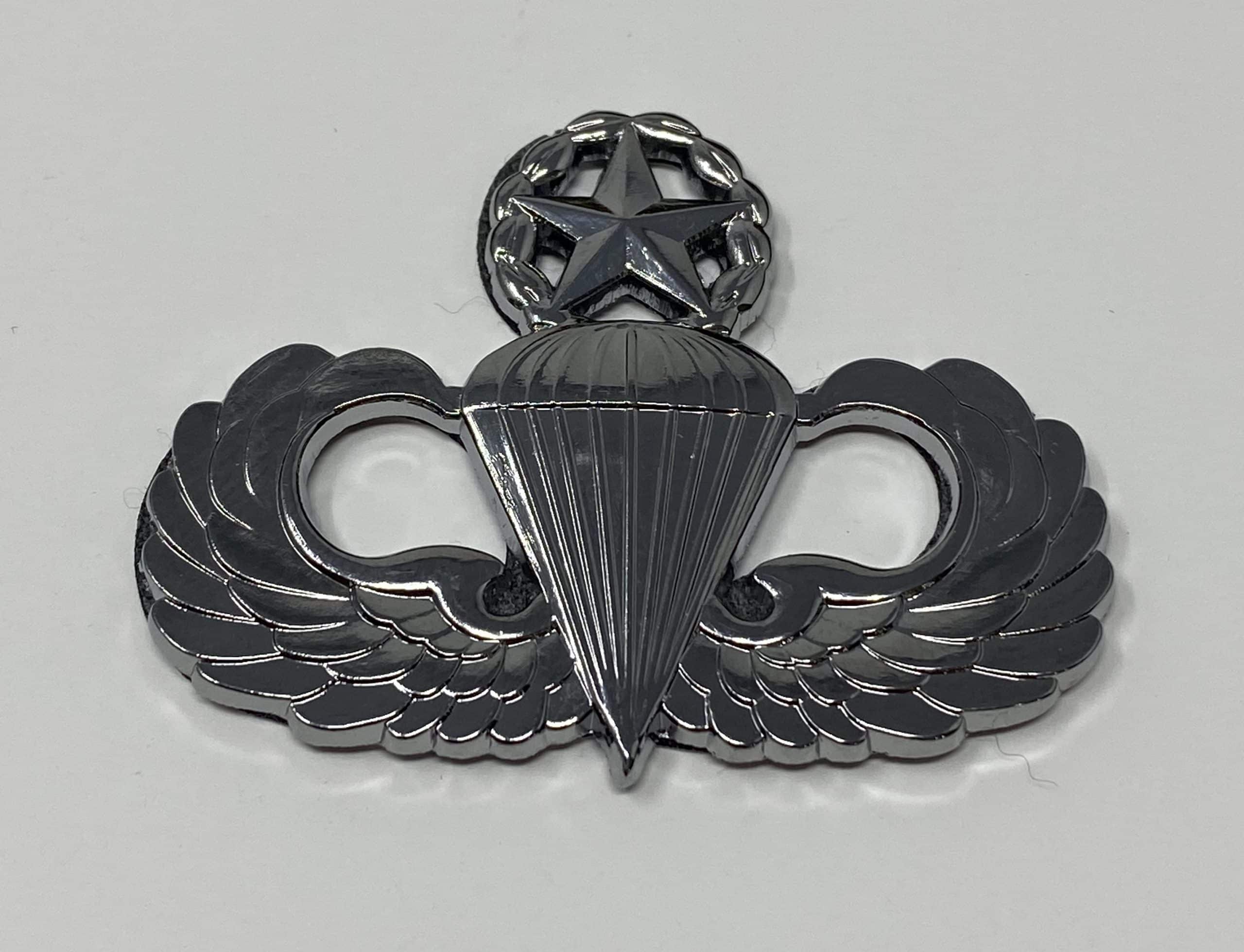 US Army Jump Master Wings Car Badge with 3M Back Excalibur Industries