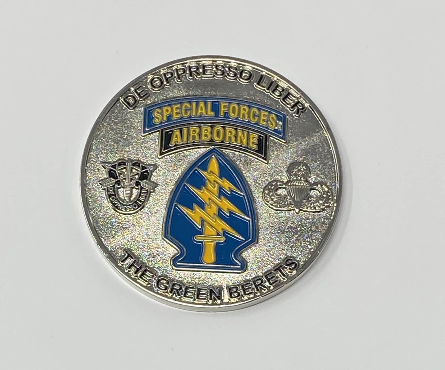 US Army Special Forces Regimental Coin Silver 2″ Excalibur Industries