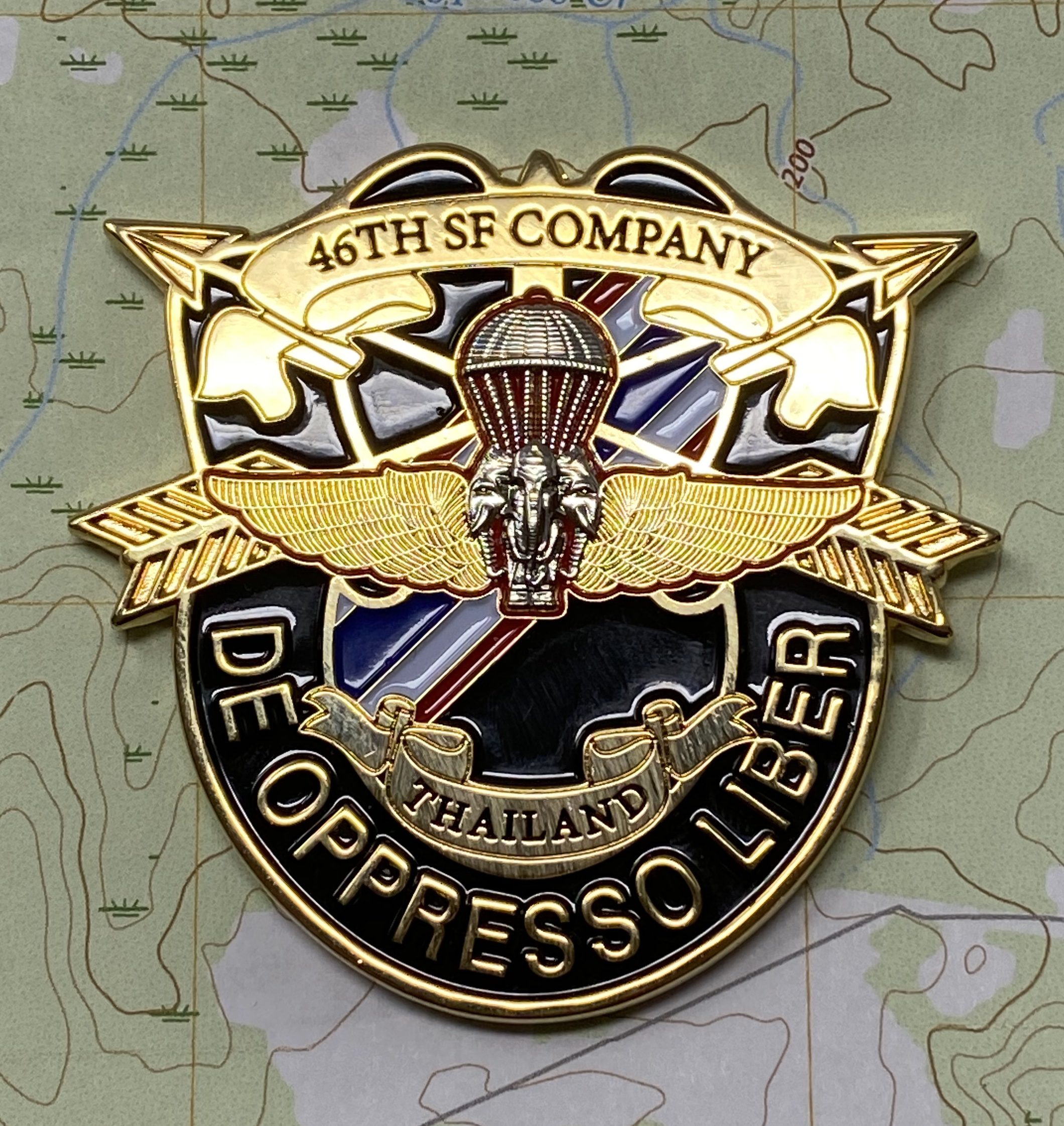 46th Special Forces Company Series 3 Coin, 2.5″ Gold Excalibur Industries
