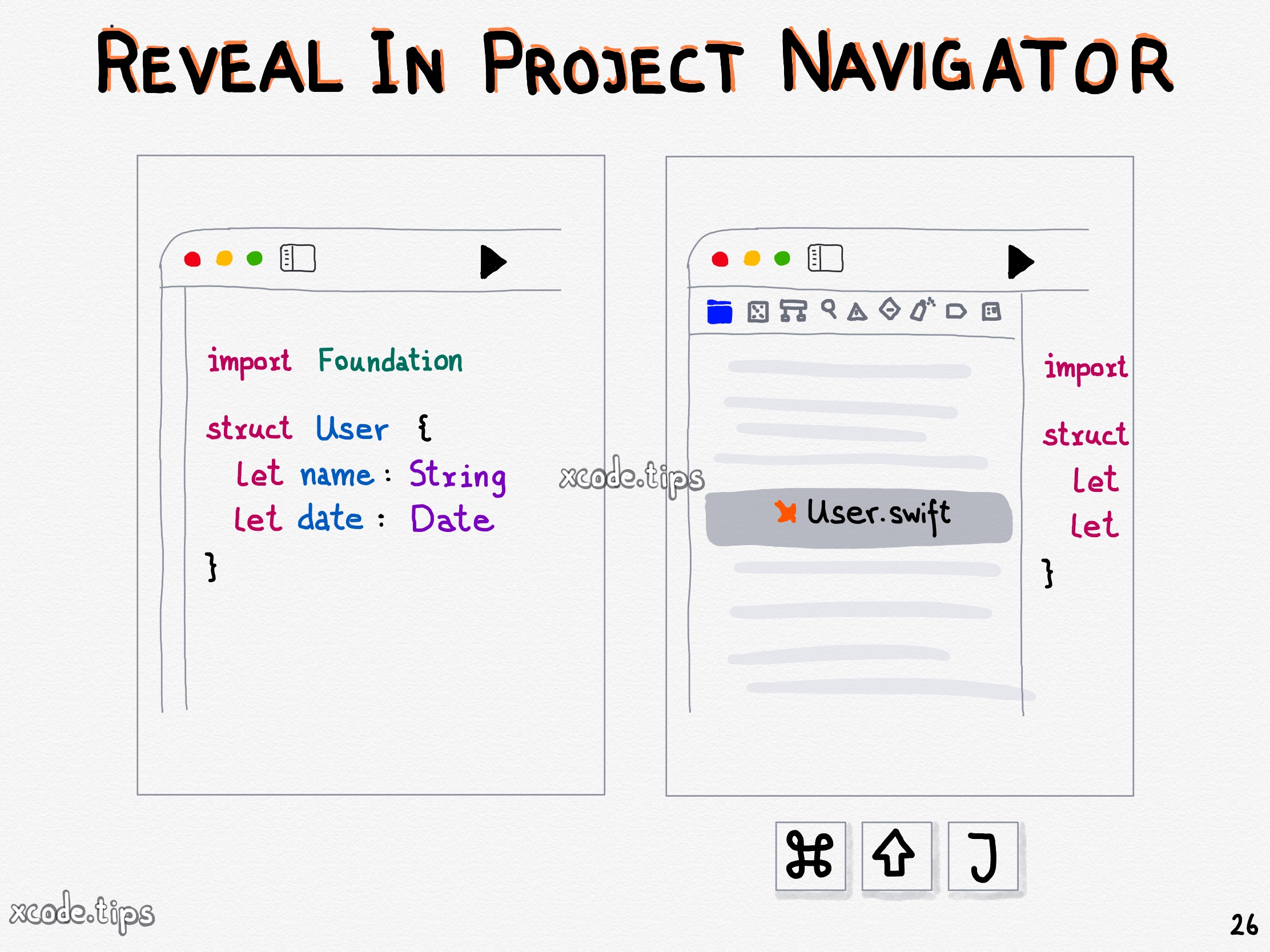 Reveal In Project Navigator Xcode Tips