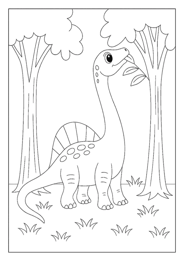 Brachiosaurus Reaches Tall Trees Free Printable PDF Xcoloring