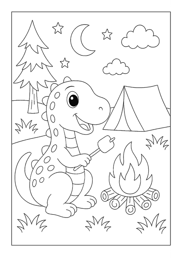 Playful Dinosaurs On Hillside Free Printable PDF Xcoloring