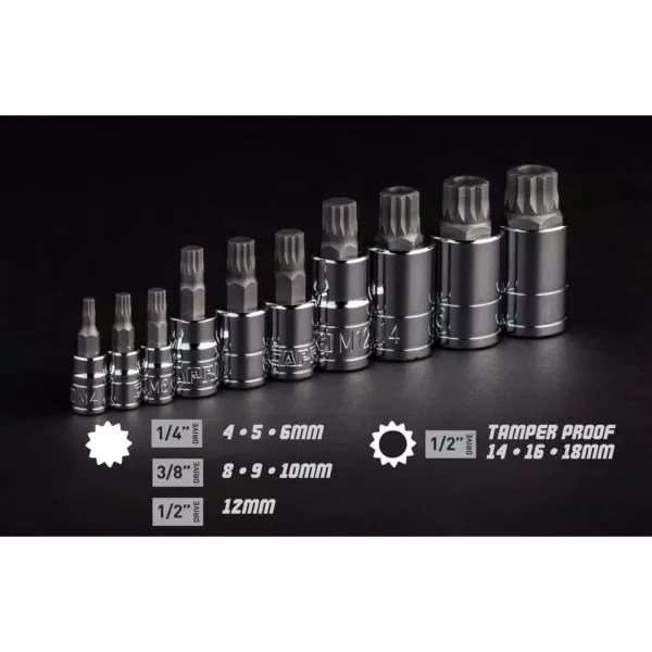 Capri Tools XZN Triple Square Bit Socket Set (10Piece) XDC Depot