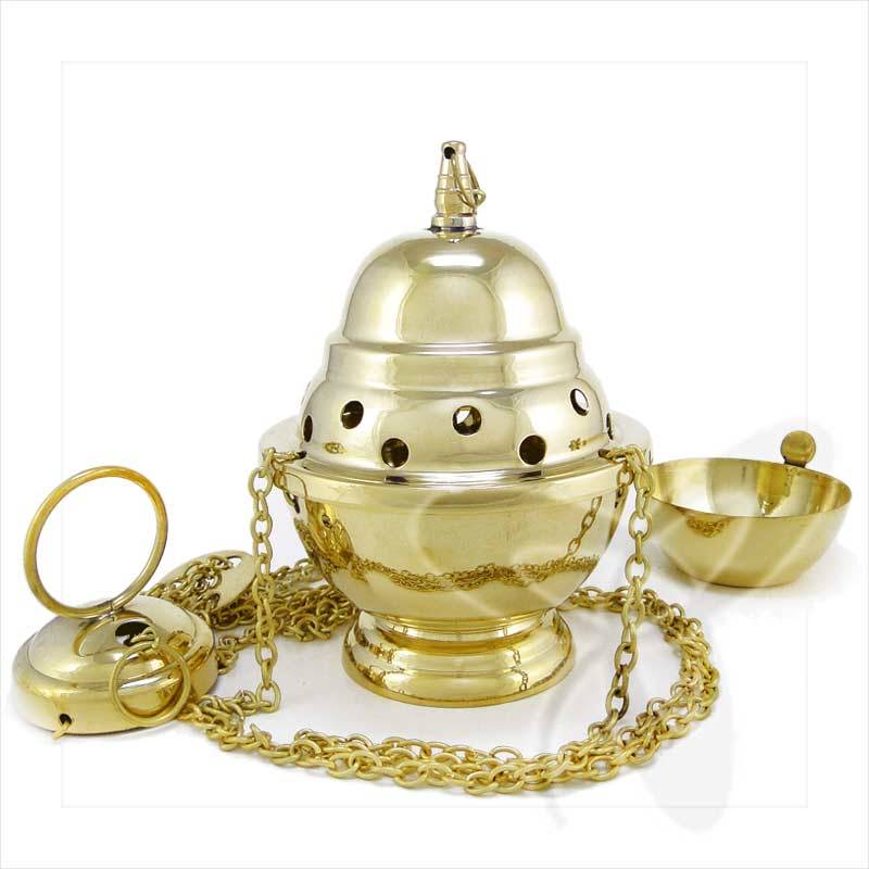 Handmade Censer Set Brass church incense burner thurible altar