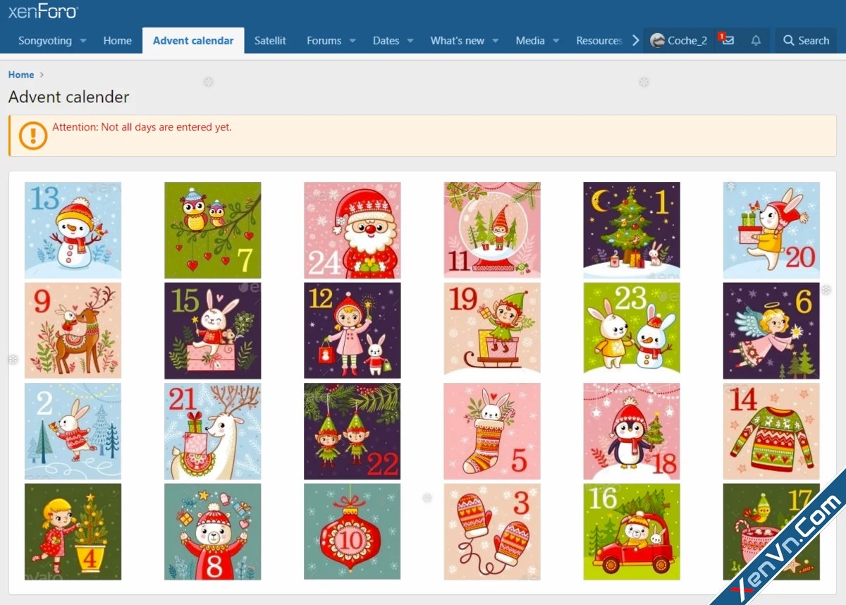 Advent calendar Xenforo 2 1.0.3
