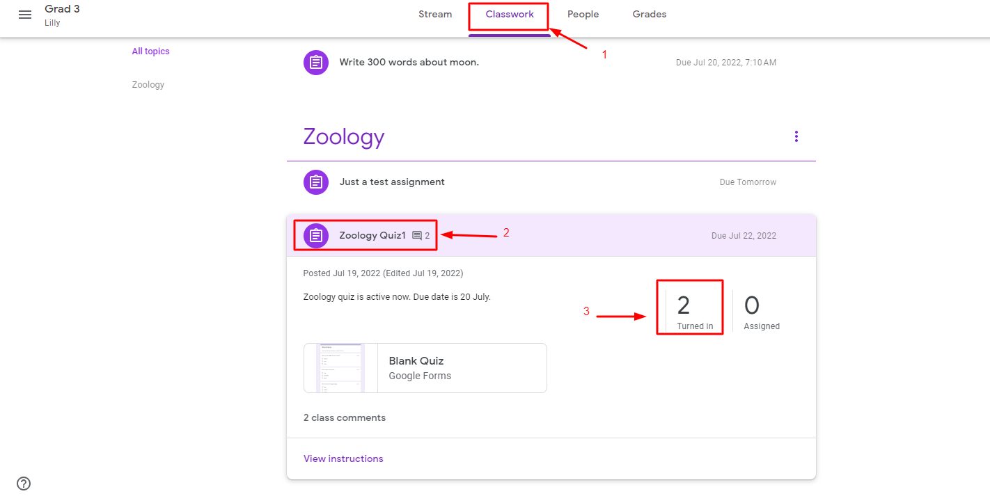 access assignments in Google Classroom