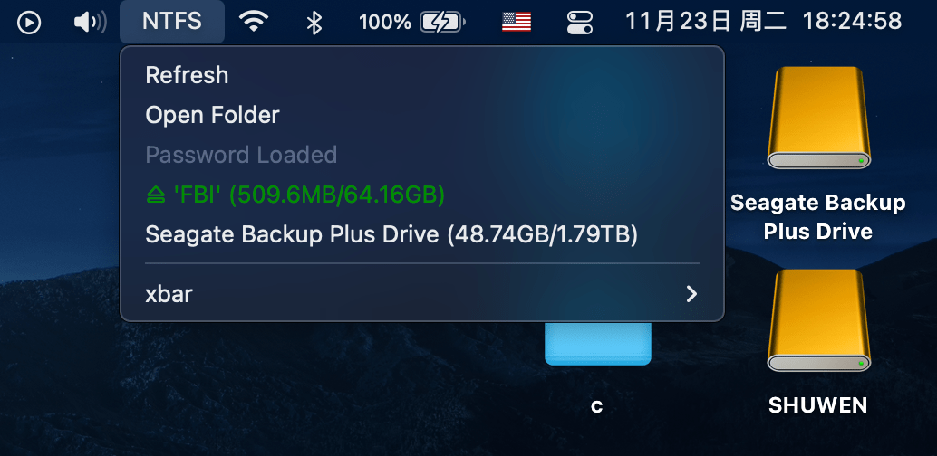 NTFS Mounter Plugin for Xbar xfangfang.github.io