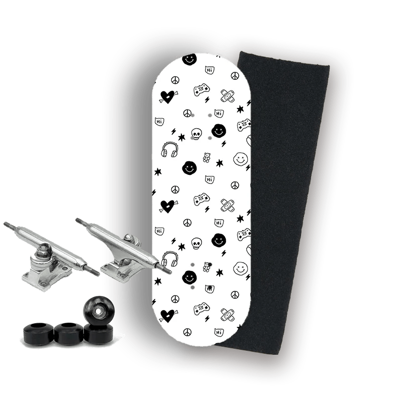 Professional Fingerboard Complete Game Doodle White XFlippro