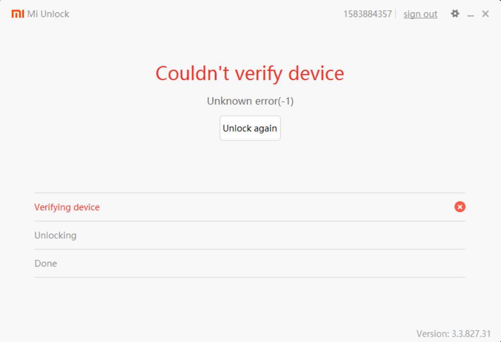 Couldn't verify device (Mi Unlock) Unofficial Xiaomi European