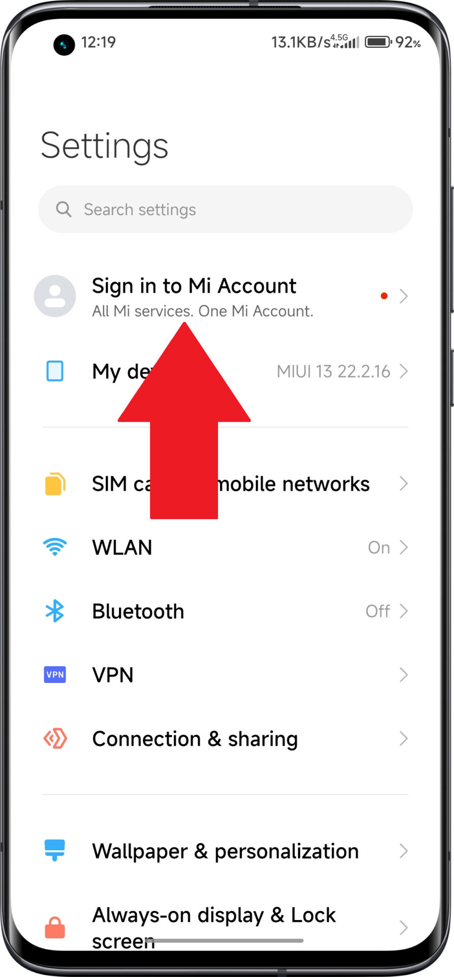How to remove Mi Account?