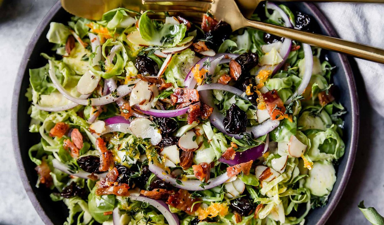 Brussels Sprouts Salad with Citrus Vinaigrette by the Real Food