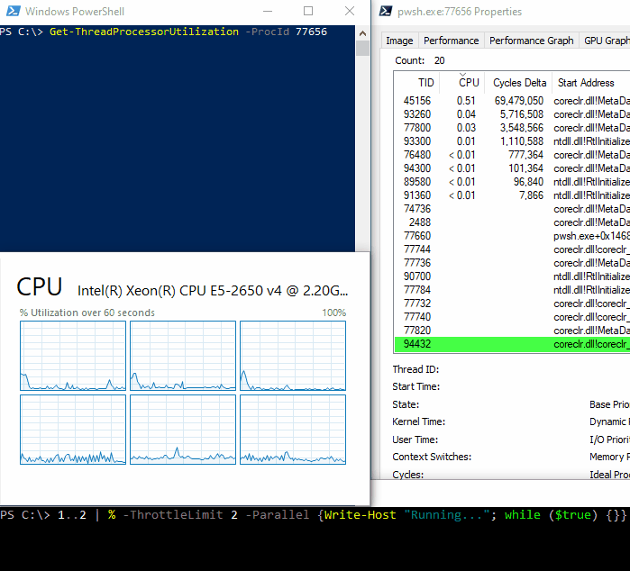 Analyzing Thread CPU Utilization with ProcessExplorer, PowerShell, and WMI