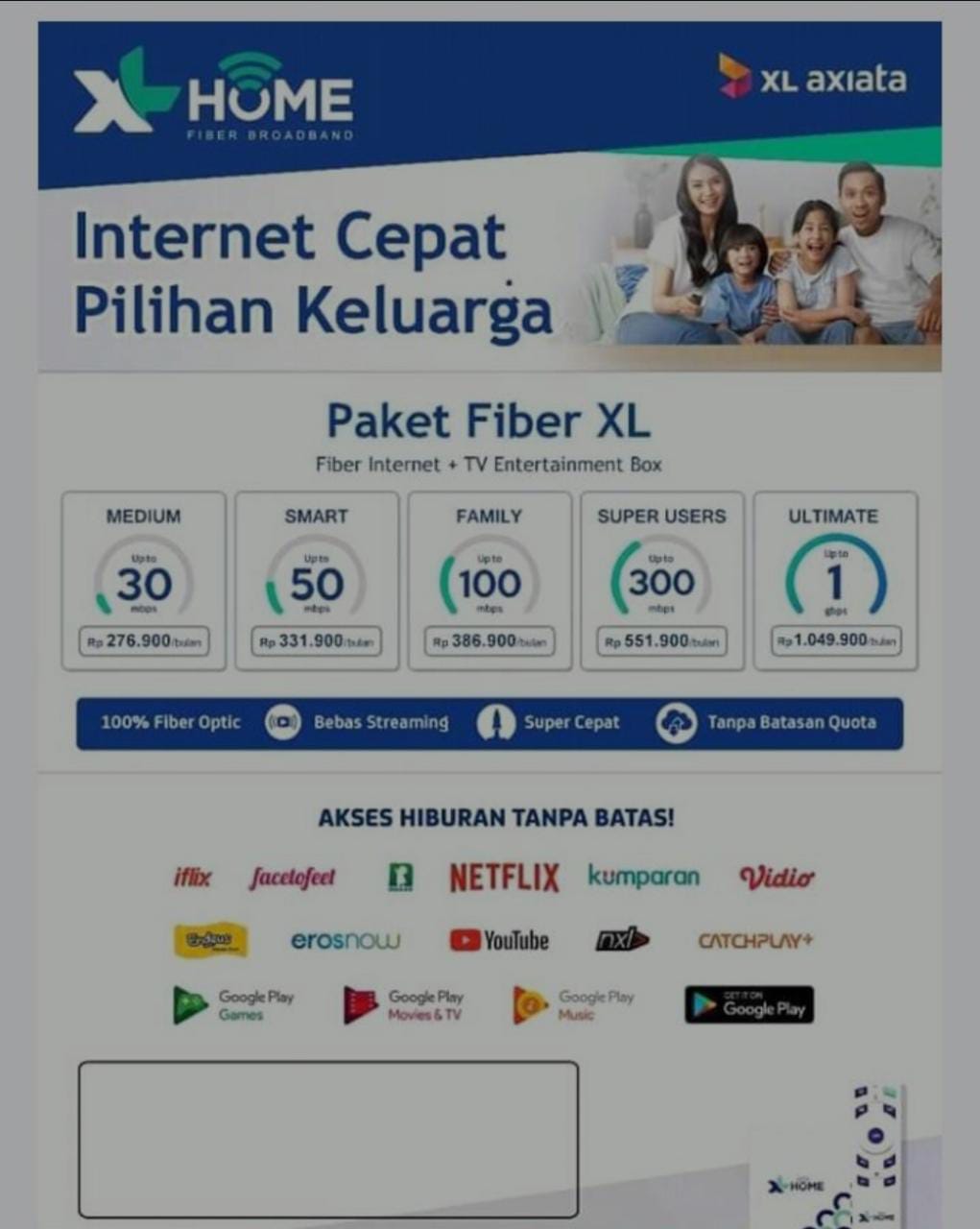 Tarif XL Home terbaru Bulan Februari 2021 XL Home Fiber