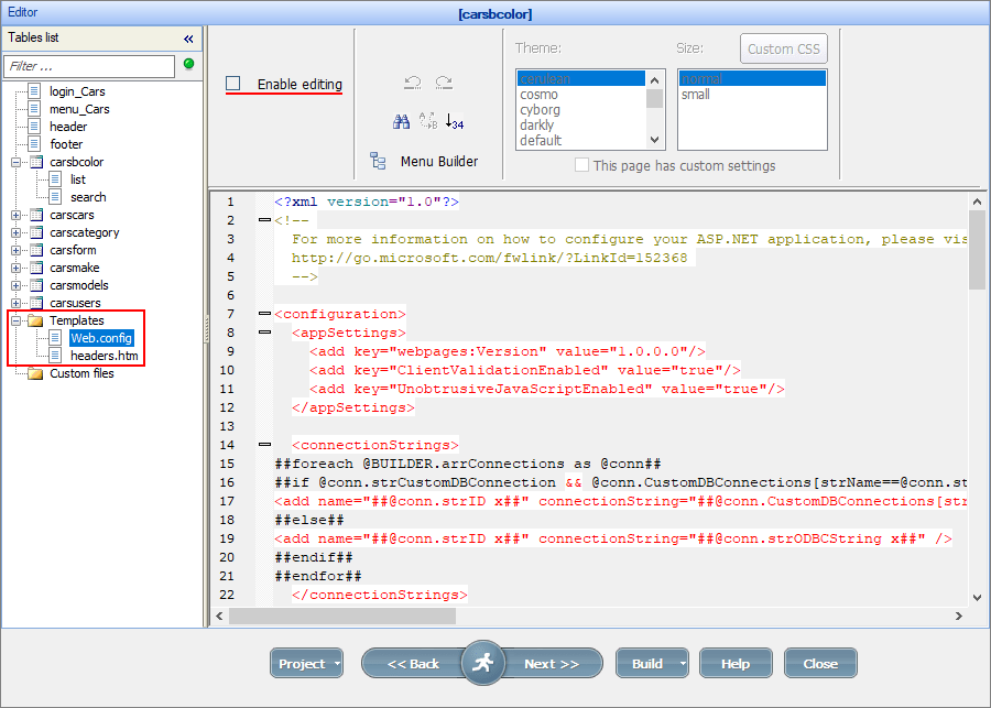 Configuring apps using .config