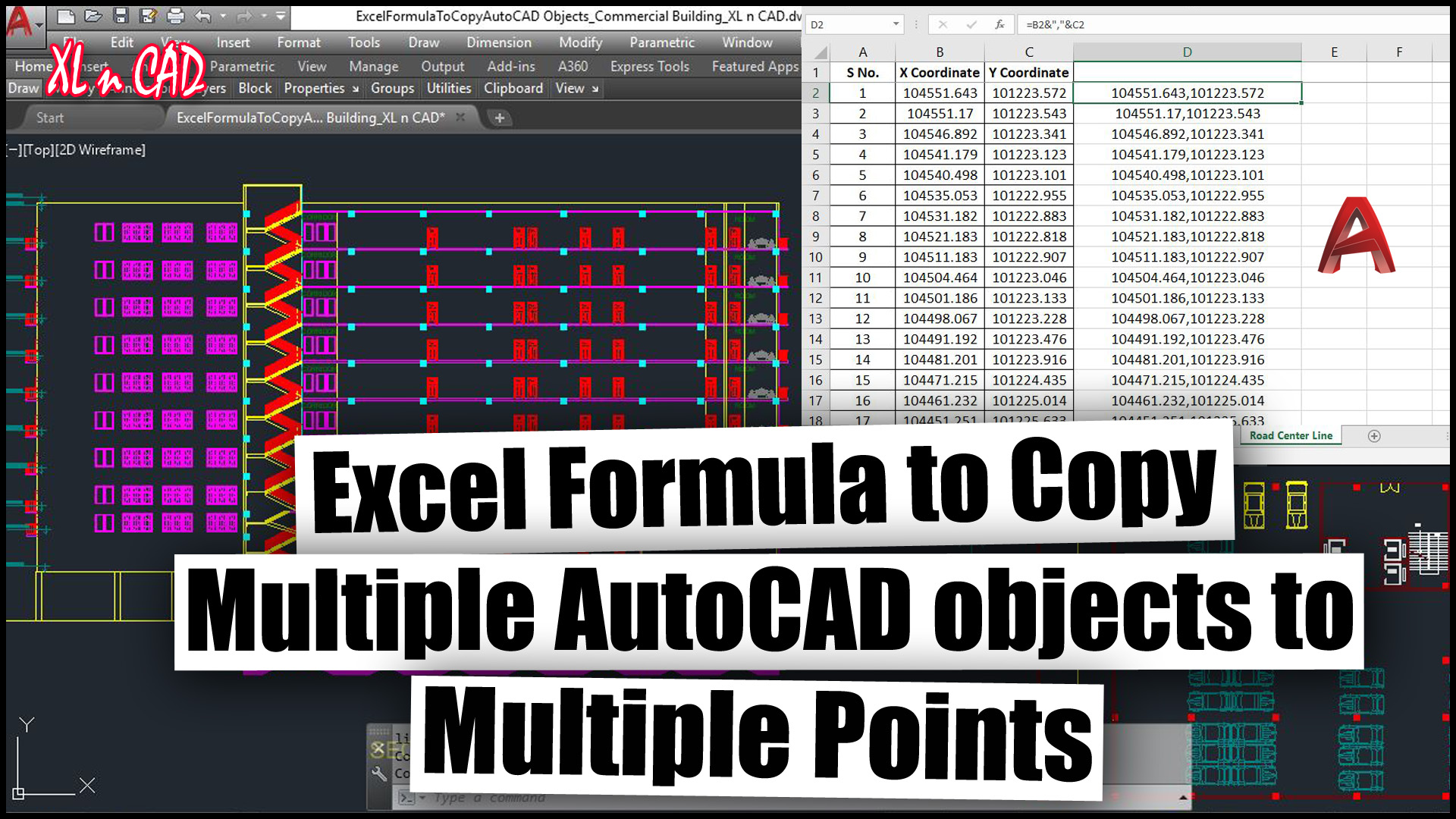 Excel formula to copy AutoCAD objects to multiple points | The Big Savers