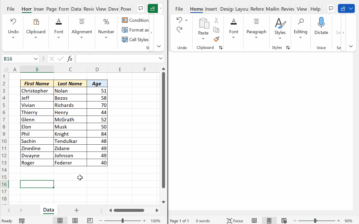 How to copy a Table from Excel to Word XL n CAD