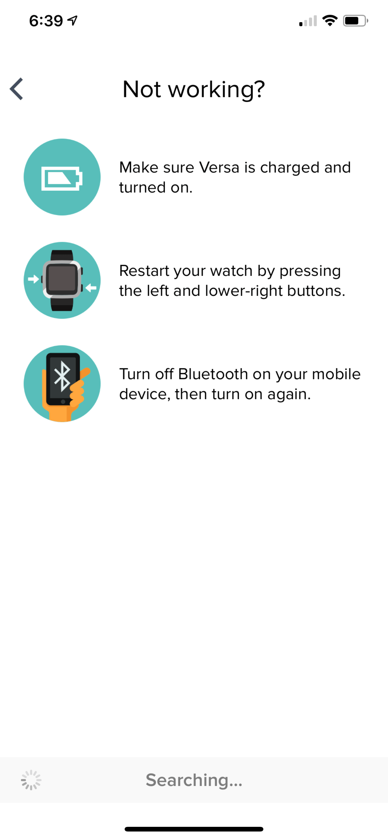 Versa unable to sync with iPhone XS MAX. Fitbit Community