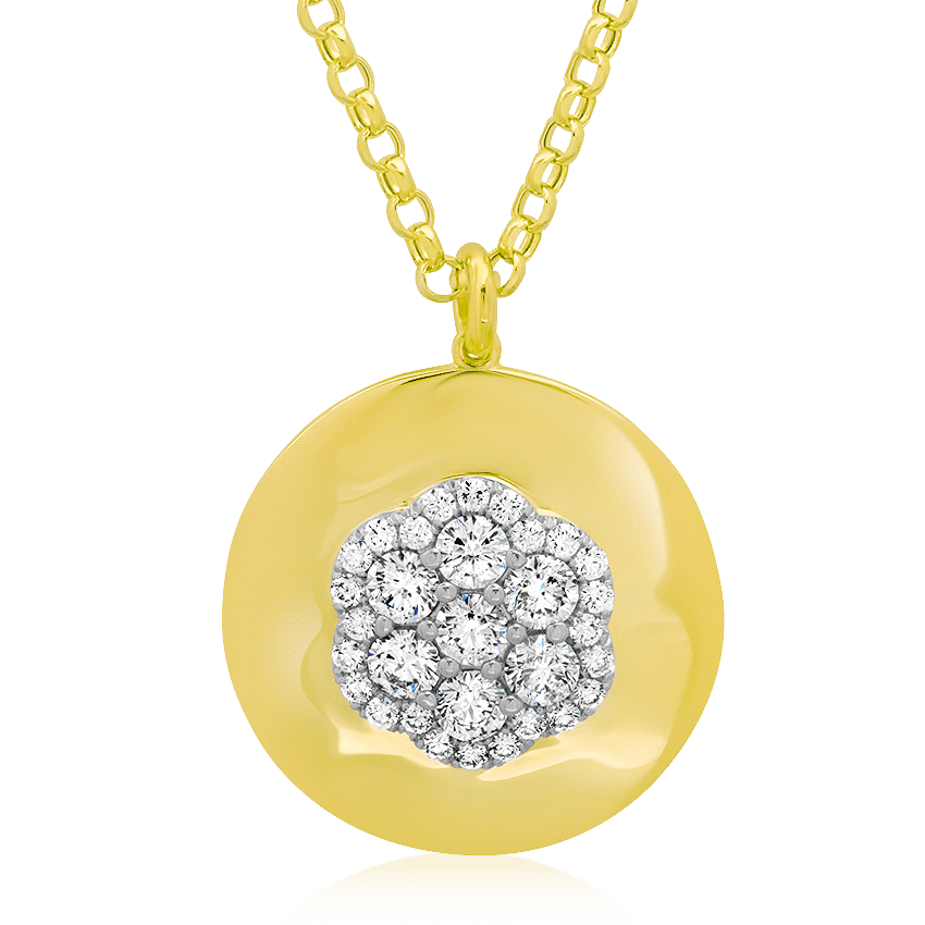 Flower Shaped Cluster Diamond Necklace XO Jewels