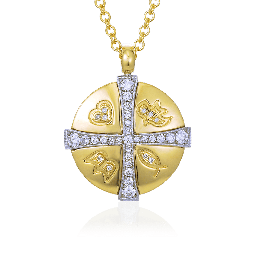 Cross Diamond Necklace with Christian Symbols XO Jewels