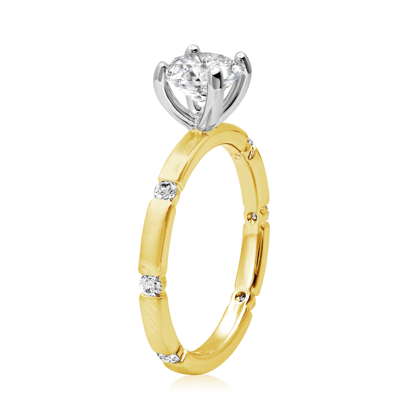 6Diamond Yellow Gold Engagement Ring XO Jewels