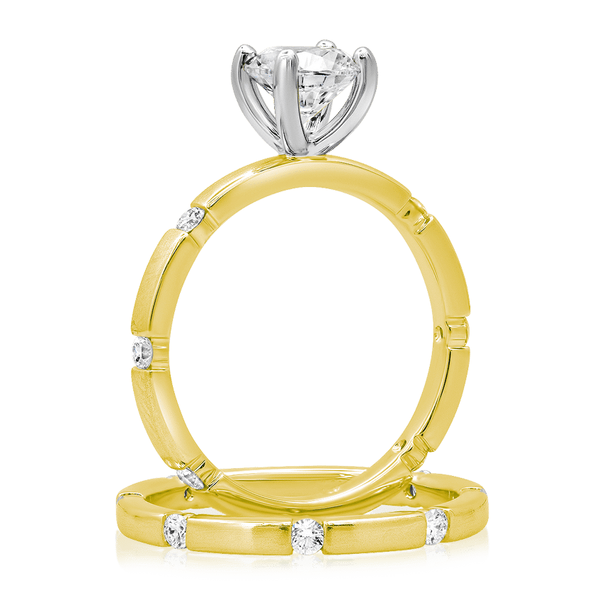 6Diamond Yellow Gold Engagement Ring XO Jewels
