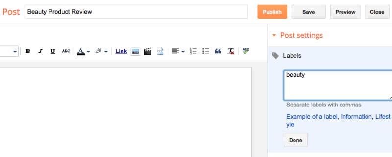 How To Use/Add Blogger Label/tag and Categories