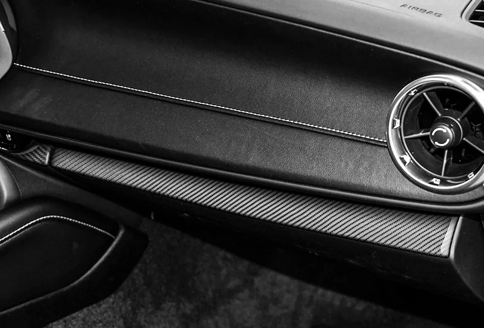 Real Carbon Fiber Console Dashboard Upper Lower Cover For Chevy Camaro