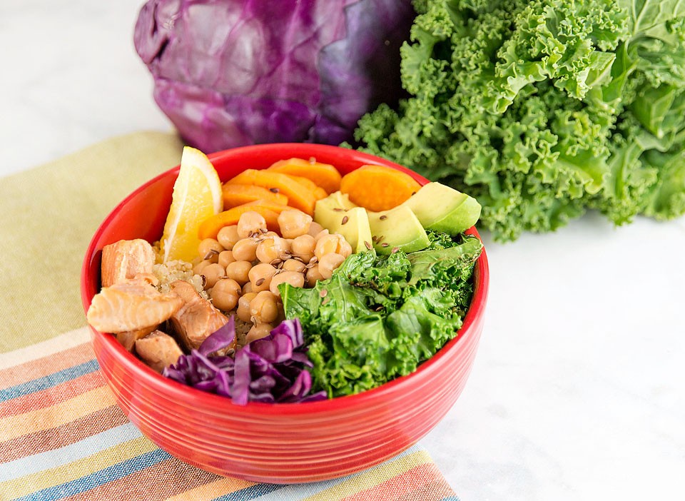 Salmon Quinoa Kale Bowl xoxoBella