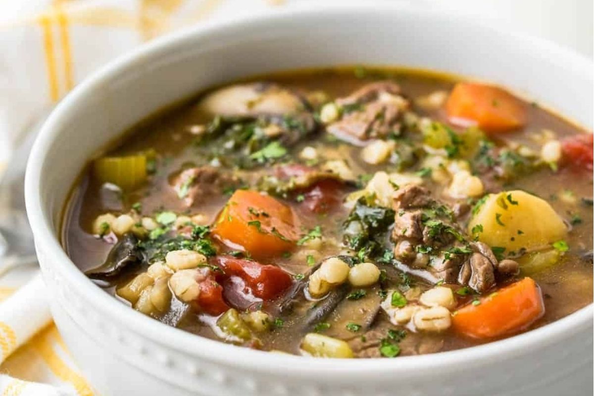 Classic Beef Barley Soup.