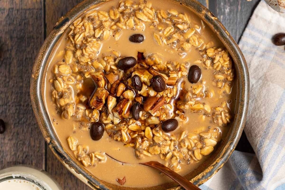 Indulge in a bowl of oatmeal topped with crunchy granola and decadent chocolate chips. Discover the perfect balance of flavors and textures in this delightful oatmeal recipe.