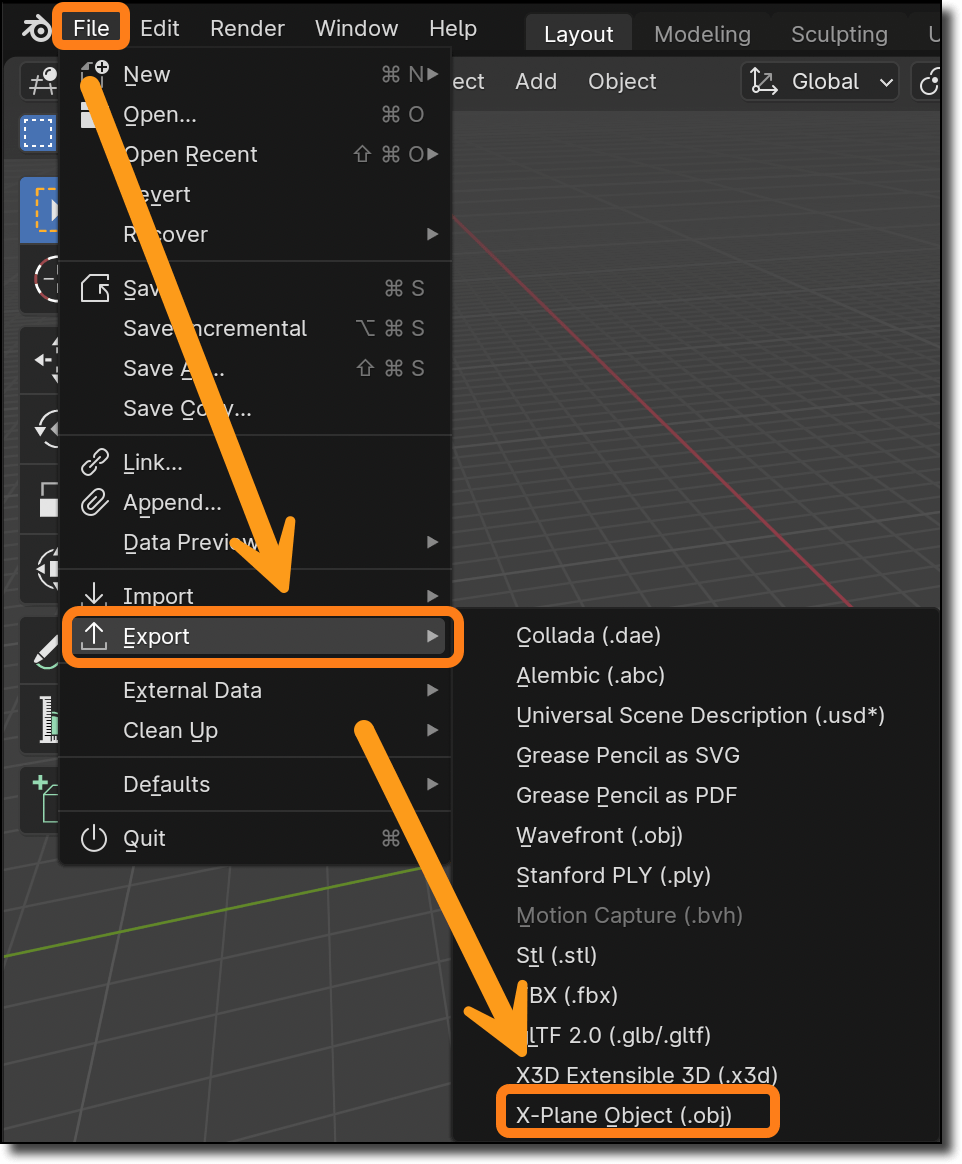 Exporting from Blender — XPlane Objects v1