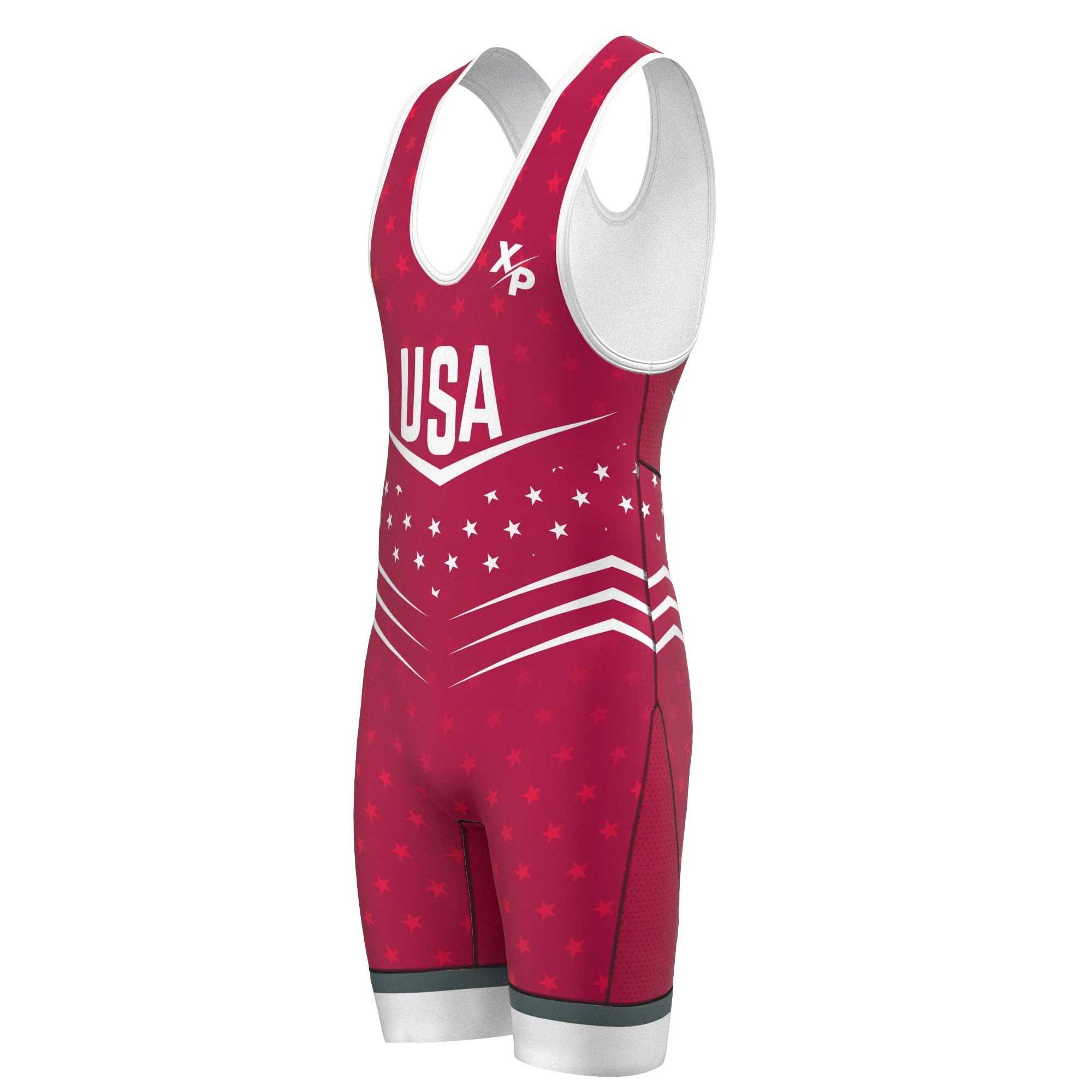 Xtreme Cut Olympic Championship Signature Singlet in Red Xtreme Pro