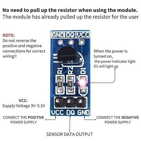 DS18B20 Temperature Measurement Sensor Module – Xpart Electronic