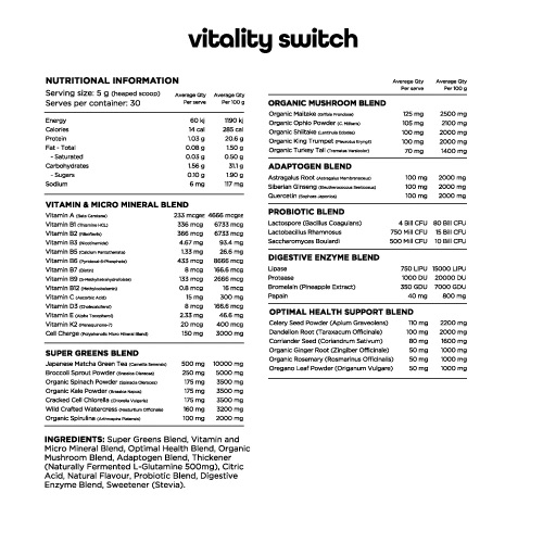 Switch Nutrition Vitality Switch 60 Serves