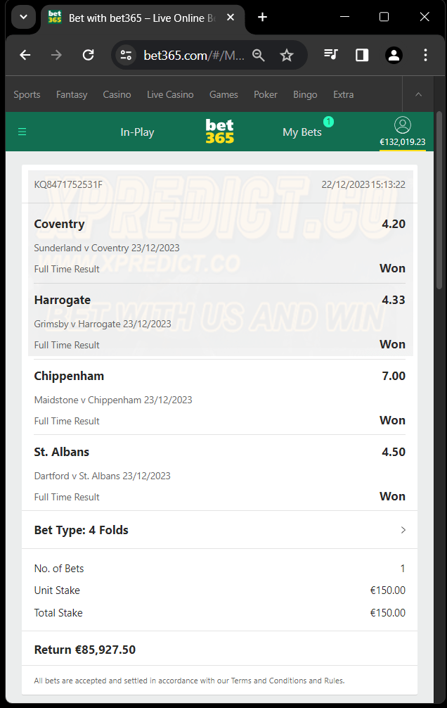 Xpredict Fixed Matches 100 Sure