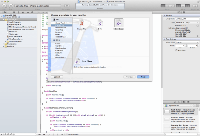Setting Up Xcode OpenGL Template and Creating Game Loop Class Game Development Articles and